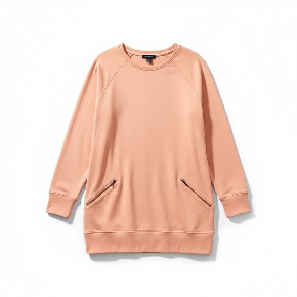 PEA IN THE POD Peach Longline Cotton Sweatshirt - Size L - Picture 1 of 7